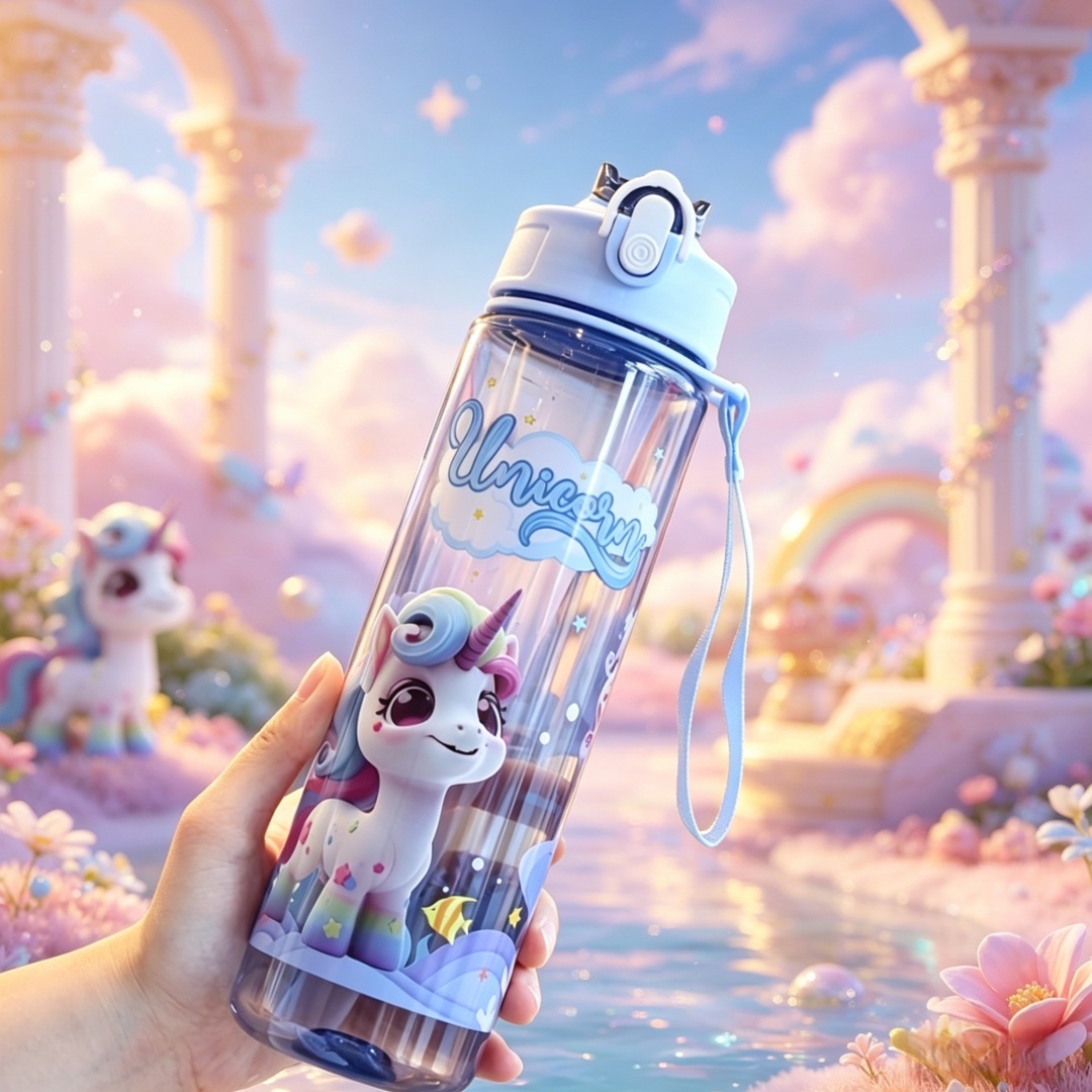 Botol Air Unicorn Kartun Trans - Aquatic Gym ulasan dan harga