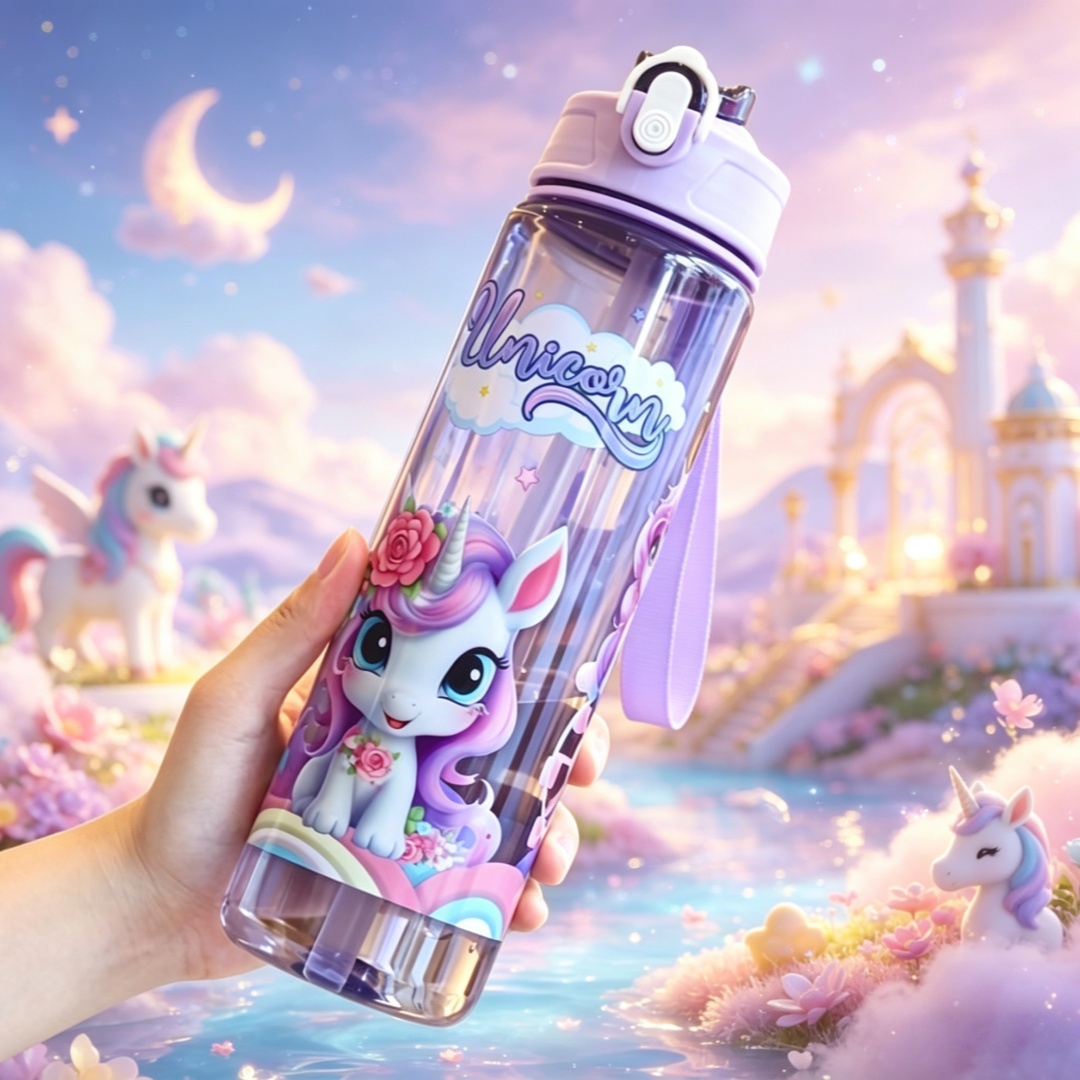 Botol Air Unicorn Kartun Trans - Aquatic Gym ulasan dan harga